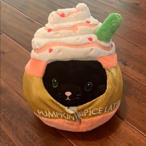 Pumpkin spice latte cat stuffed animal